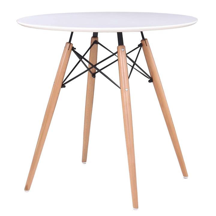 ART Wood Τραπέζι, Πόδια Οξιά Φυσικό, Επιφάνεια MDF Άσπρο