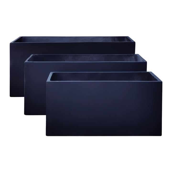 FLOWER POT-12 Set 3 τεμαχίων: 80x40x40cm + 100x45x45cm + + 122x55x55 Απόχρωση Dark Grey