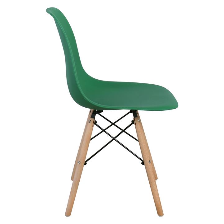 ART Wood Καρέκλα Τραπεζαρίας - Κουζίνας, Πόδια Οξιά, Κάθισμα PP Πράσινο - 1 Step K/D