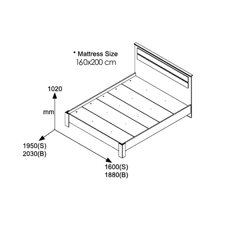 Κρεβάτι διπλό OLYMPUS pakoworld σε χρώμα castillo-toro 160x200εκ