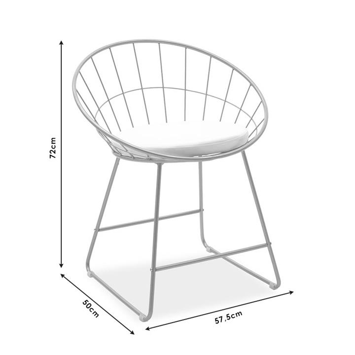 Seth pakoworld chair golden metal wire with white pvc cushion