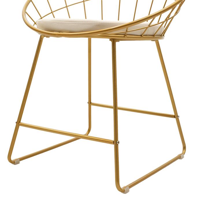 Seth pakoworld chair golden metal wire with white pvc cushion