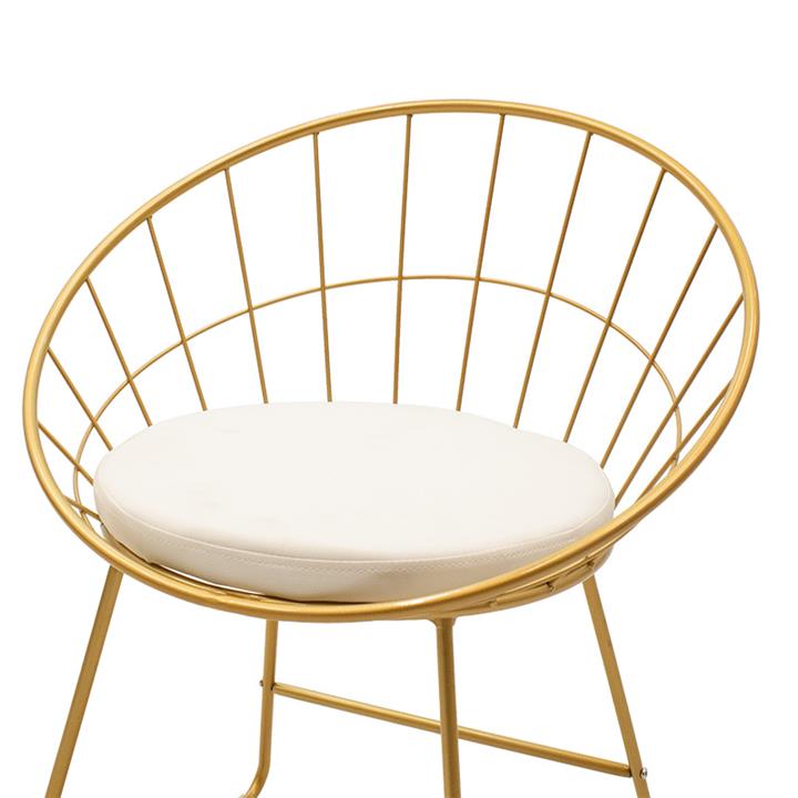 Seth pakoworld chair golden metal wire with white pvc cushion