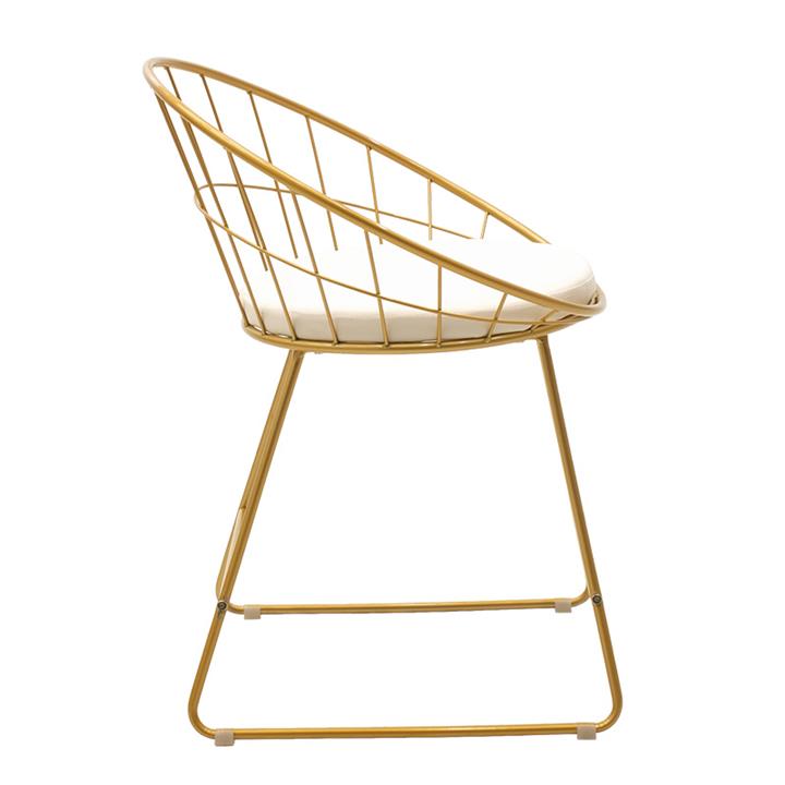 Seth pakoworld chair golden metal wire with white pvc cushion