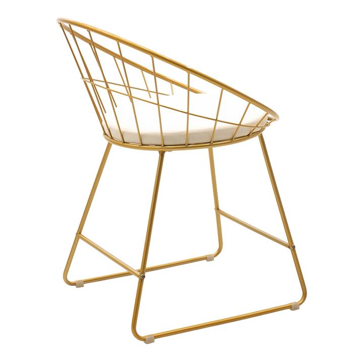 Seth pakoworld chair golden metal wire with white pvc cushion