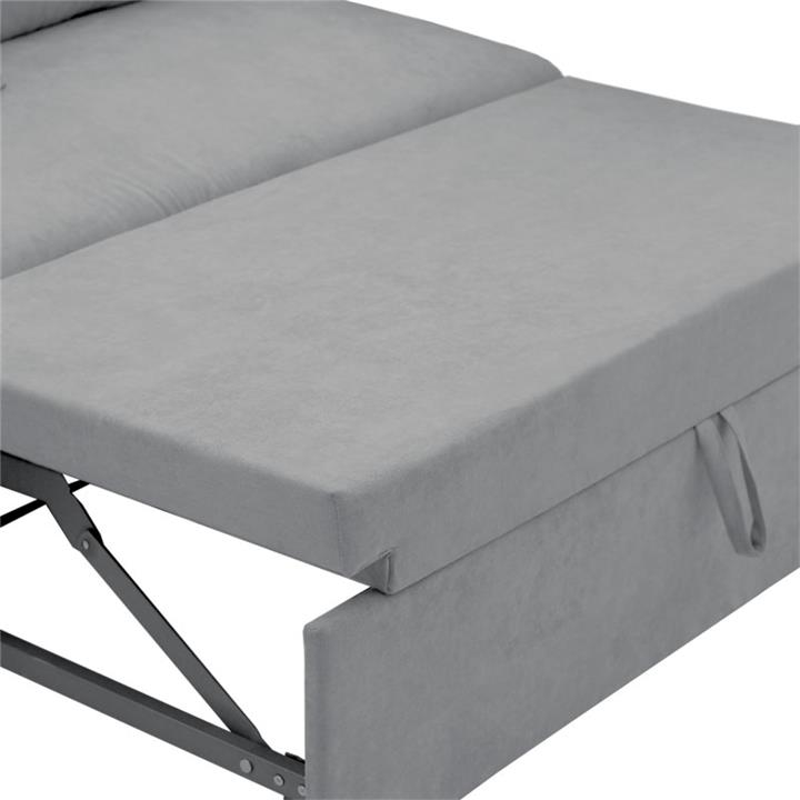 Corner sofa-bed reversible Lilian pakoworld fabric grey 225x148x81cm