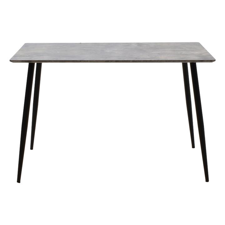 Dining table Cuba pakoworld MDF color grey cement-black 120x80x76εκ