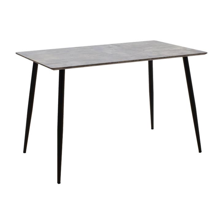 Dining table Cuba pakoworld MDF color grey cement-black 120x80x76εκ