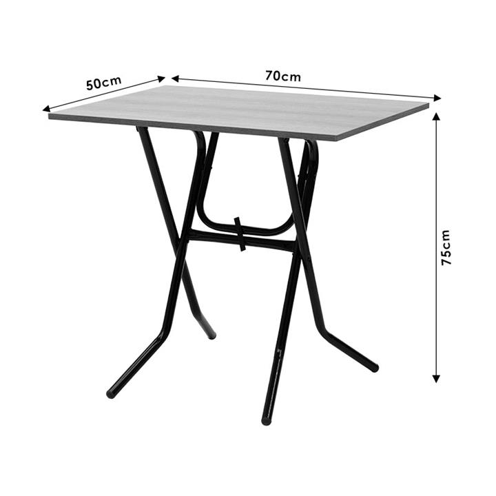 Τραπέζι Liam pakoworld πτυσσόμενο σταχτί-πόδι λευκό 70x50x75εκ