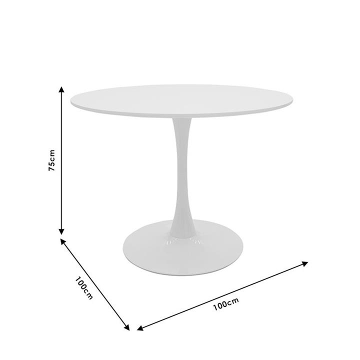 Τραπέζι Balou pakoworld MDF γκρι ματ Φ100x75εκ