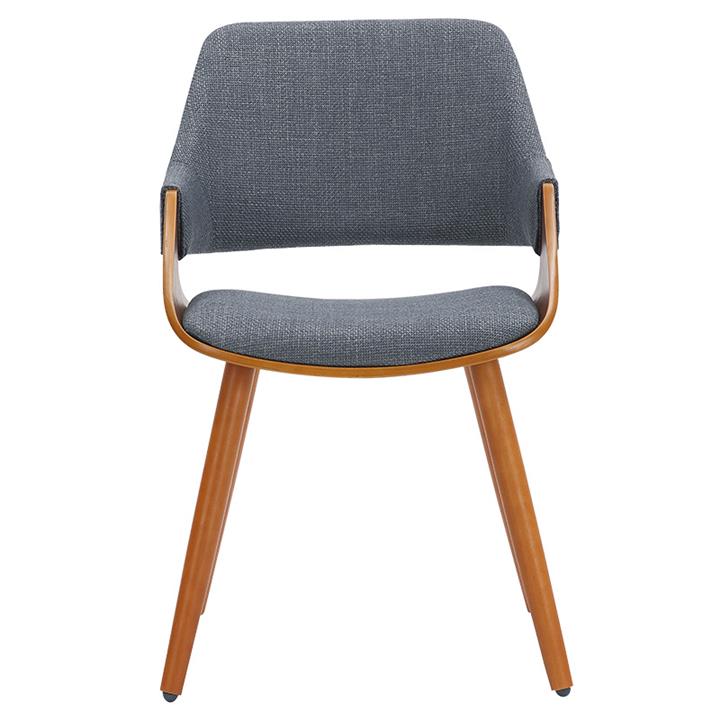 Armchair Allegra pakoworld gray fabric-walnut legs