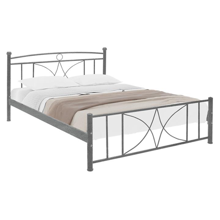 Double bed Billy pakoworld metal color grey forged 150x200cm