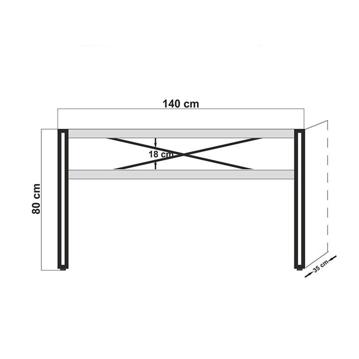 Κονσόλα PWF-0241 pakoworld χρώμα πεύκου-μαύρο 140x35x80εκ