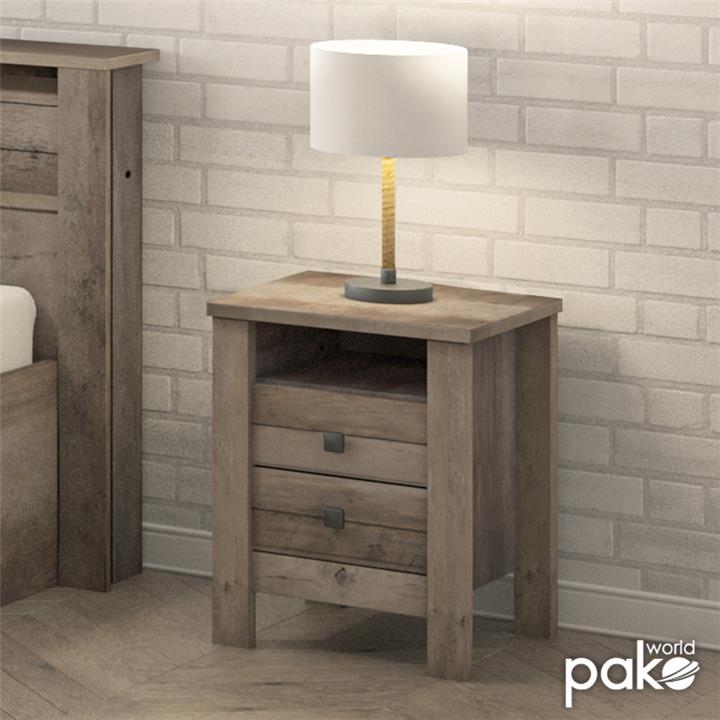 Κομοδίνο Tara pakoworld rustic oak 40x40x50.5εκ