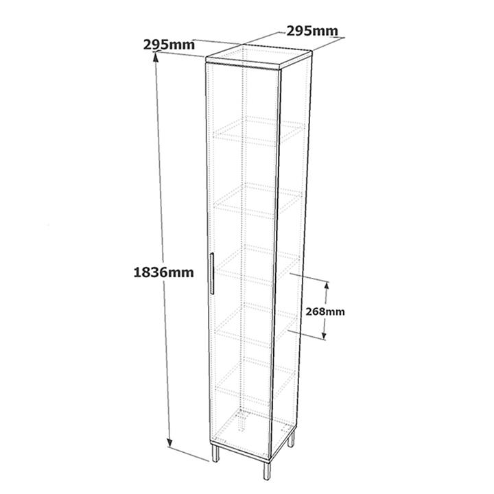 Ντουλάπι-στήλη Aurelius pakoworld ανθρακί-μόκα 29.5x29.5x183.6εκ