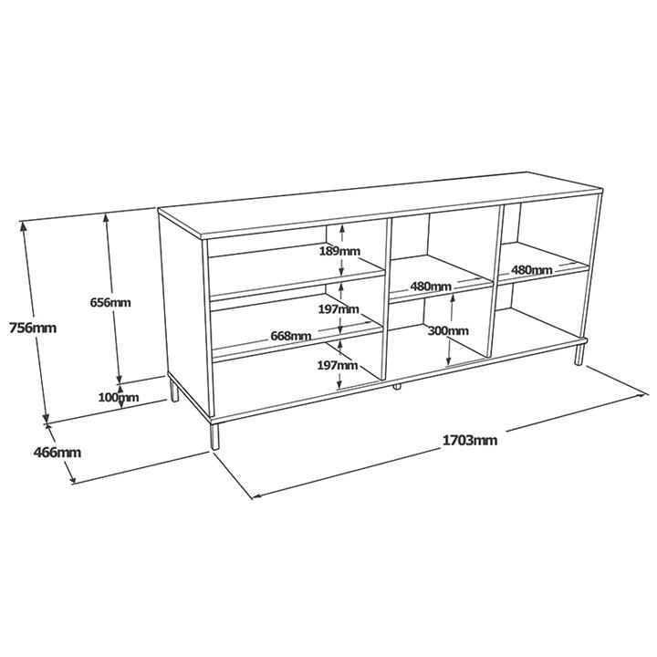 Μπουφές Evaluate pakoworld ανθρακί antique-wenge 170x46.5x75.5εκ