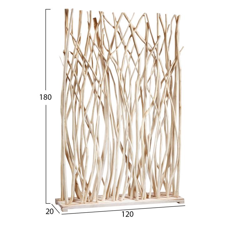 ROOM DIVIDER HM9521 SOLID TEAK BRANCHES IN NATURAL COLOR 120Χ20Χ180Hcm.