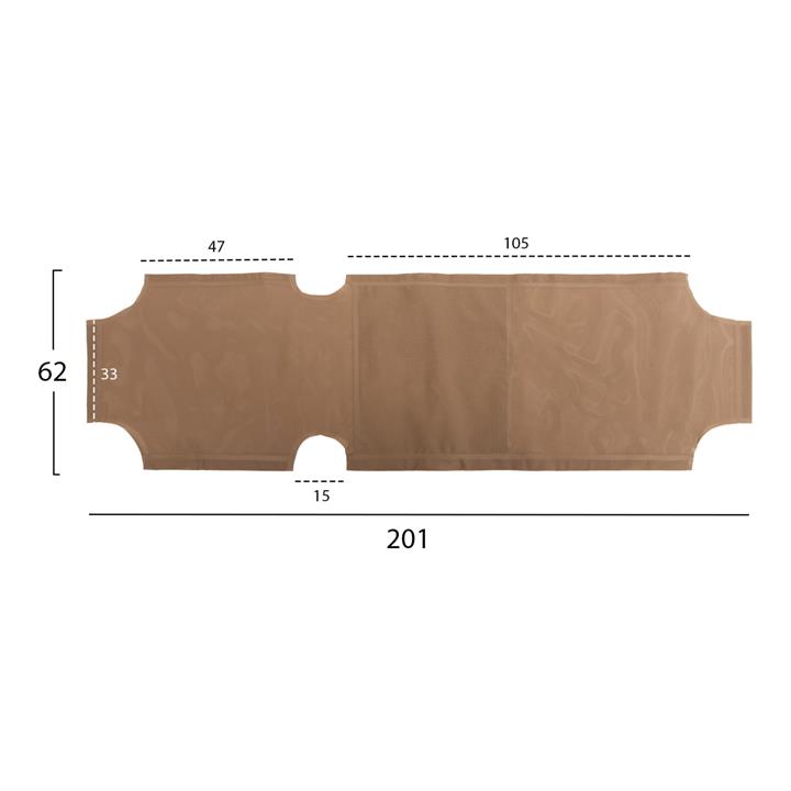 REPLACEMENT TEXTILENE COVER FB95072.80 600gr/m2 2x1 FOR CLASSIC SUNBEDS IN BROWN