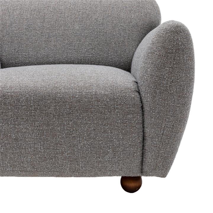 Armchair Arabella pakoworld fabric gray 90x86x86cm