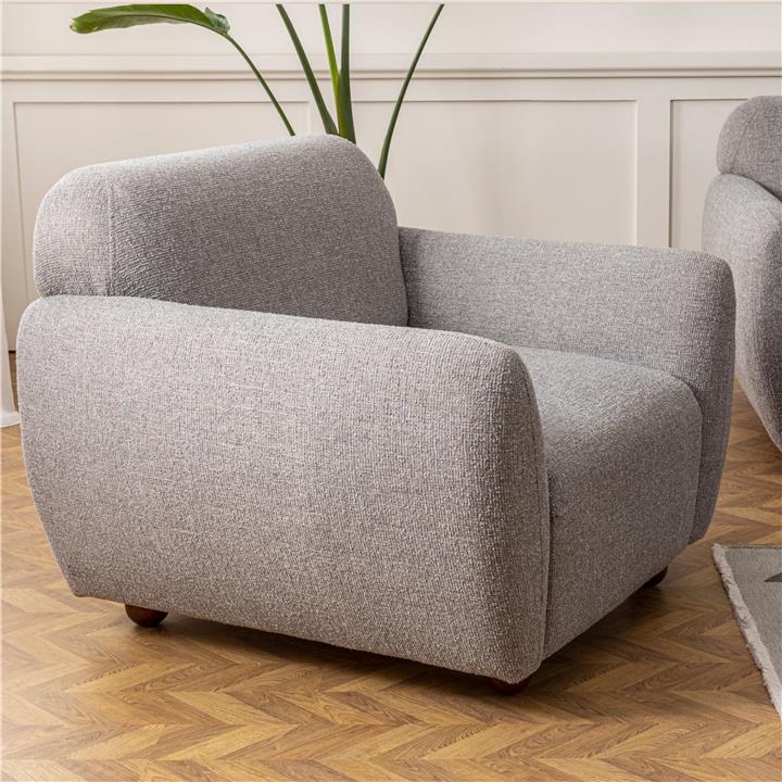 Armchair Arabella pakoworld fabric gray 90x86x86cm