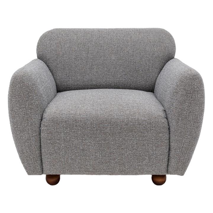 Armchair Arabella pakoworld fabric gray 90x86x86cm