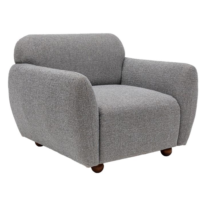 Armchair Arabella pakoworld fabric gray 90x86x86cm