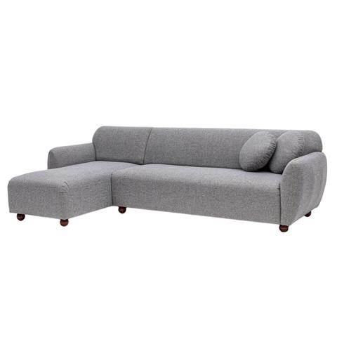 Corner sofa Arabella pakoworld right corner fabric grey 273x93x86cm