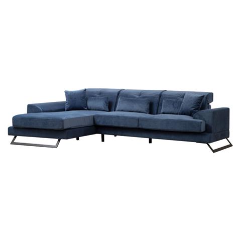 Corner sofa PWF-0575 pakoworld right corner fabric blue 308/190x92cm