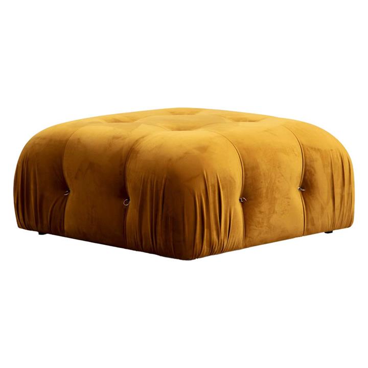 Polymorphic sofa Divine 2 with mustard color velvetish 288/190x75cm