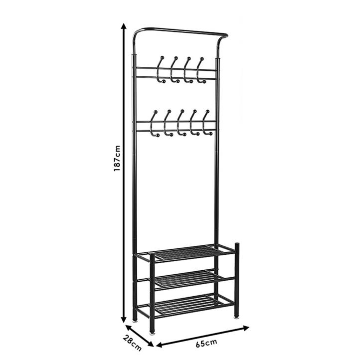 Entrance unit Federica pakoworld metal white 65x28x187cm