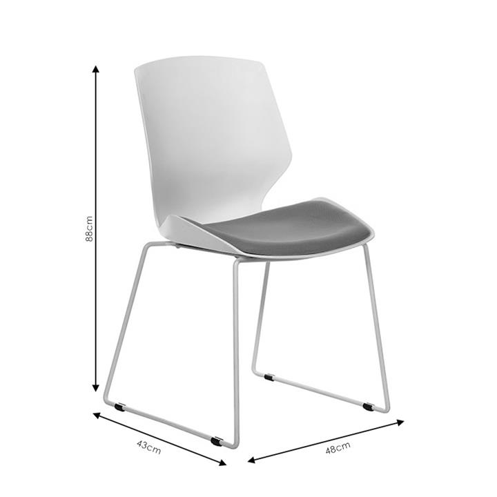 Visitor office chair Genuine pakoworld PP white-grey