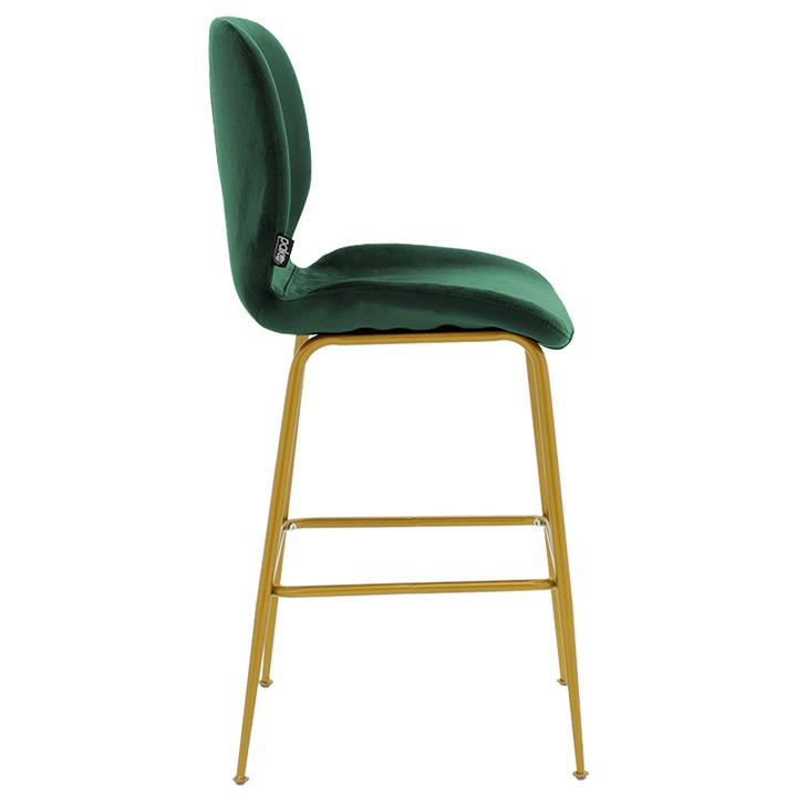 Bar stool Impel pakoworld metallic gold-velvet dark green