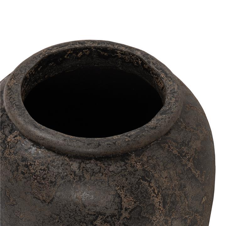 DECORATIVE FLOOR VASE ΗΜ7933 TERRACOTA IN BLACK COLORING Φ47x69Hcm.