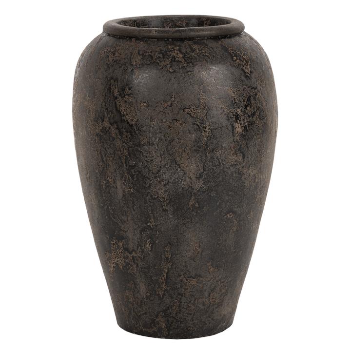 DECORATIVE FLOOR VASE ΗΜ7933 TERRACOTA IN BLACK COLORING Φ47x69Hcm.