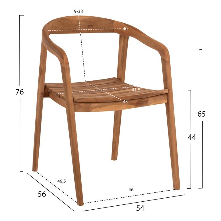 ARMCHAIR DEUS HM9621 TEAK WOOD 54x56x76Hcm.