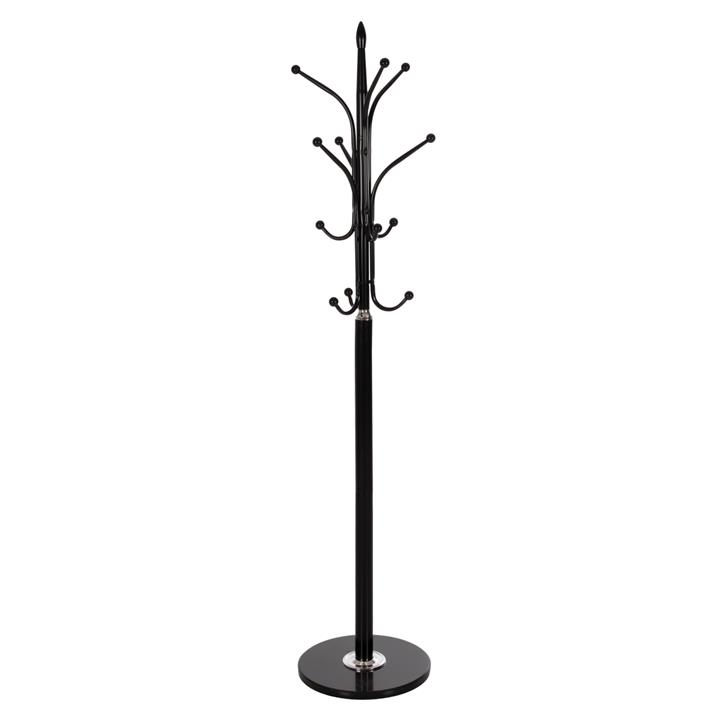 FLOOR STANDING HANGER HM9573.01 METALLIC 13 HANGING POSITIONS-BLACK Φ37x180Hcm.