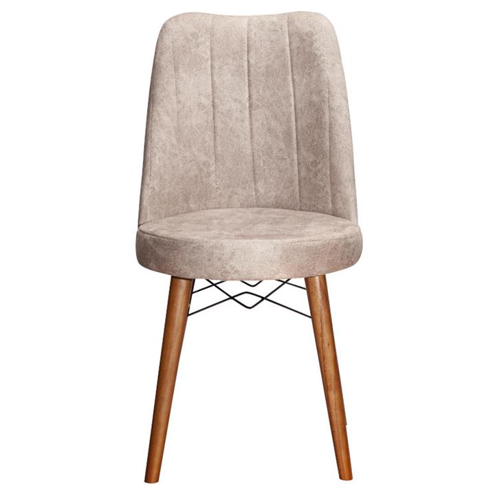 Chair Nevis I pakoworld beige antique fabric-walnut leg