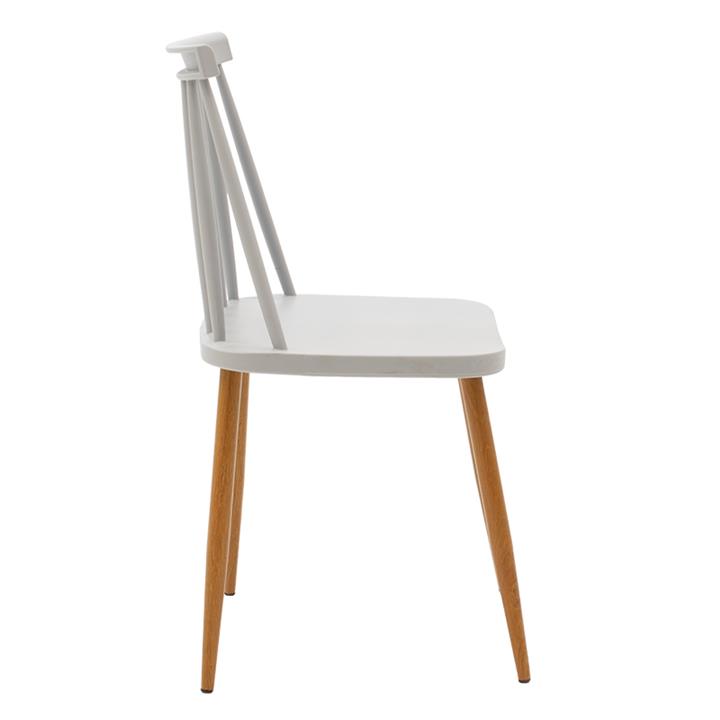 Chair Aurora pakoworld PP grey-natural leg 43x48x79cm