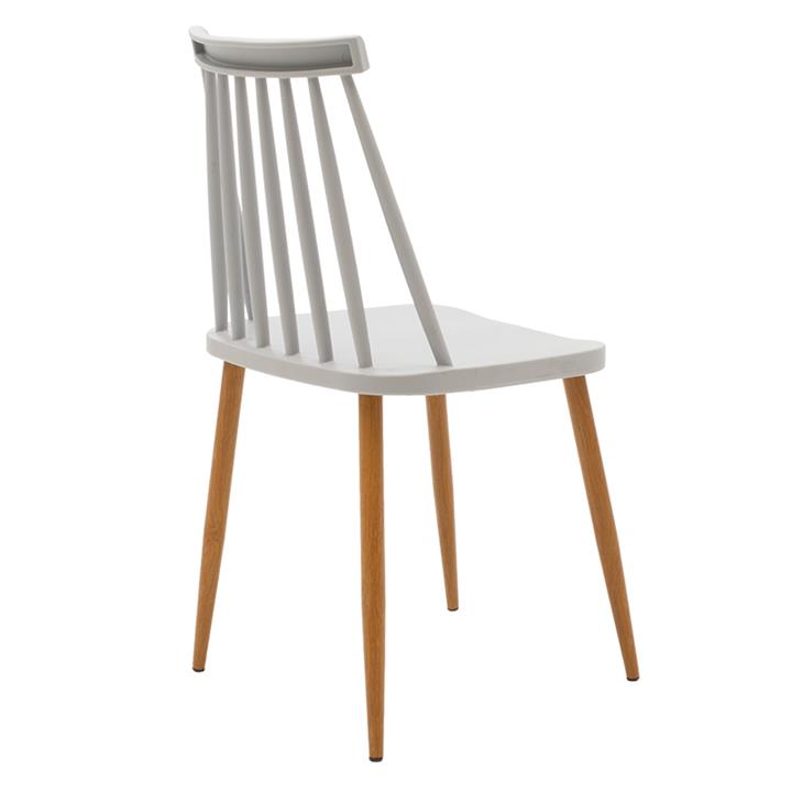 Chair Aurora pakoworld PP grey-natural leg 43x48x79cm