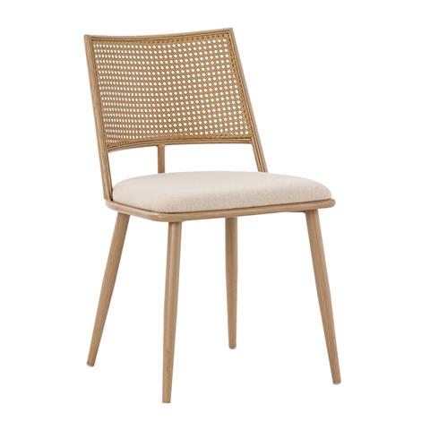 Giulia chair pakoworld pe rattan fabric beige-metal natural 49x52x80cm