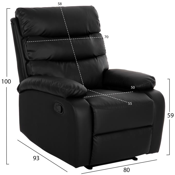 ARMCHAIR MASSAGE YASUMU HM9784.11 BLACK PU 80x93x100Hcm.