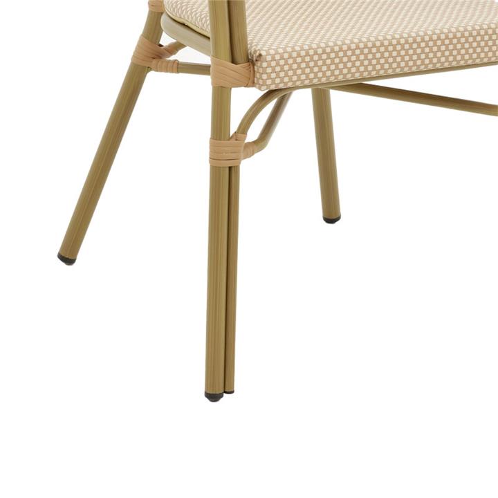 Garden armchair Elyza pakoworld gold aluminum-beige textilene 57x62x84cm