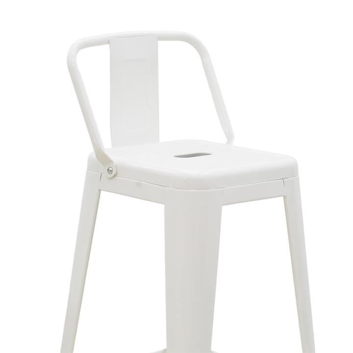 Bar stool with backrest Utopia pakoworld metal white 42x42x97cm