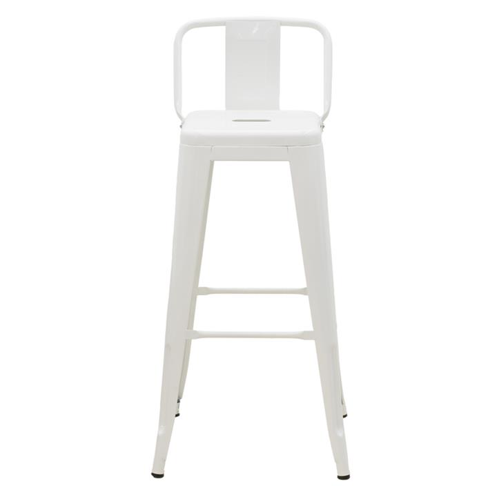 Bar stool with backrest Utopia pakoworld metal white 42x42x97cm