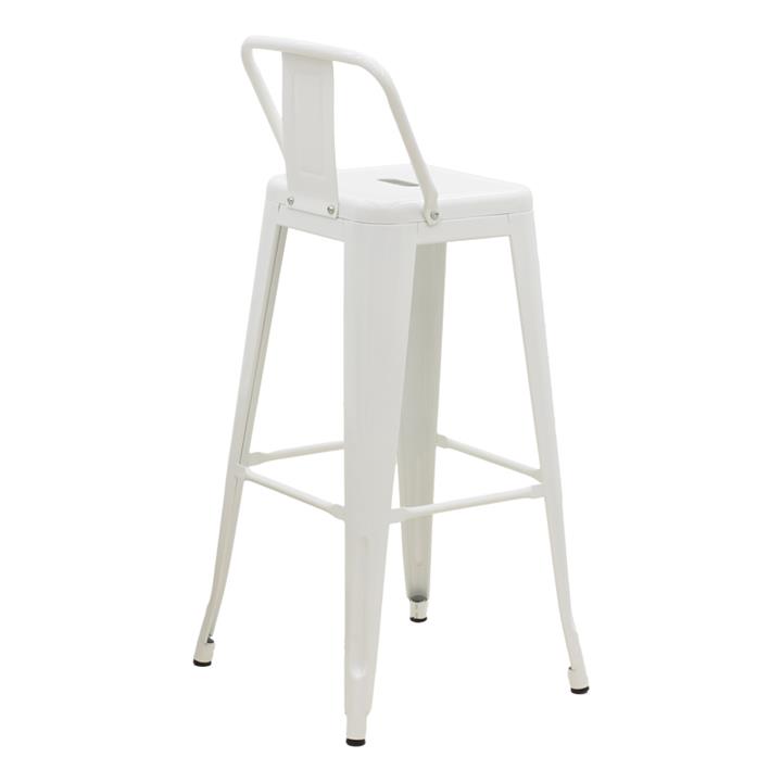 Bar stool with backrest Utopia pakoworld metal white 42x42x97cm