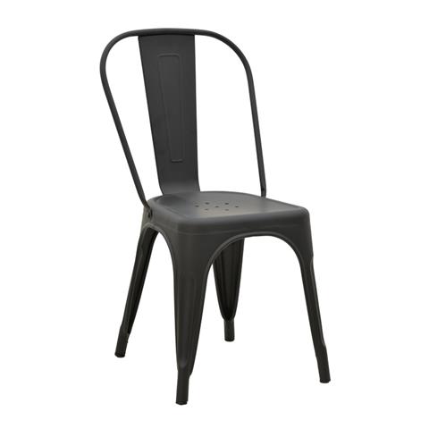 Chair Utopia pakoworld metal black matte 44x44x85cm