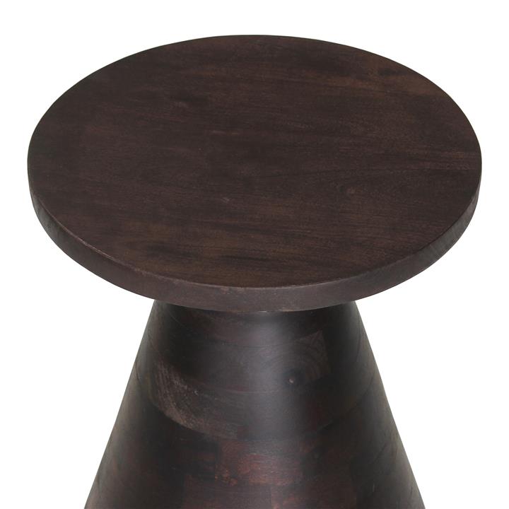 COFFEE TABLE ROUND FOSS HM9699 SOLID MANGO WOOD IN DARK BROWN Φ35x45Hcm.