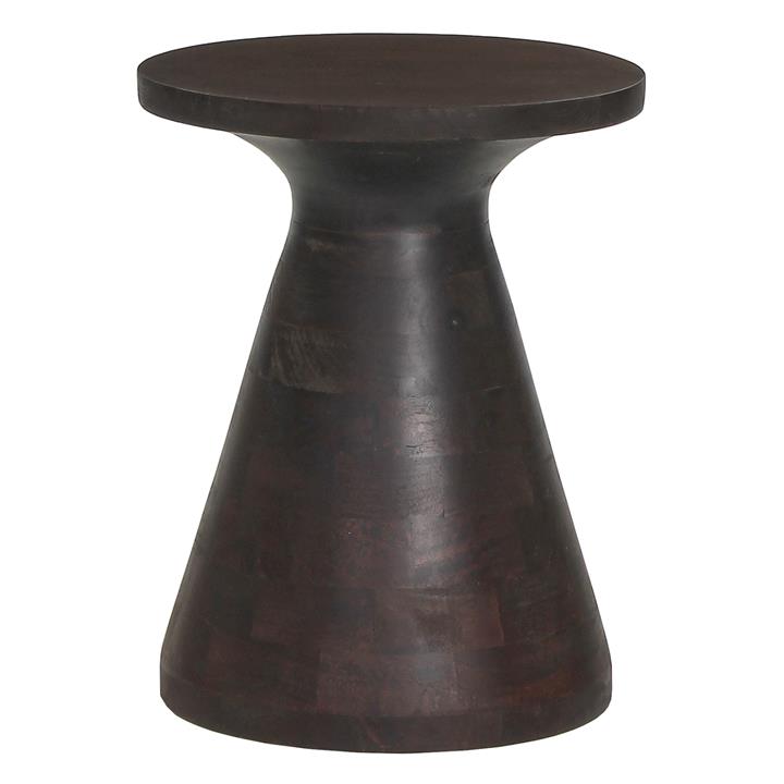 COFFEE TABLE ROUND FOSS HM9699 SOLID MANGO WOOD IN DARK BROWN Φ35x45Hcm.