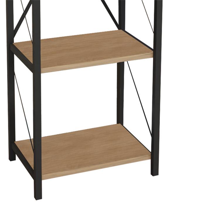 Bookcase Glase pakoworld oak-black melamine 40x30x150cm