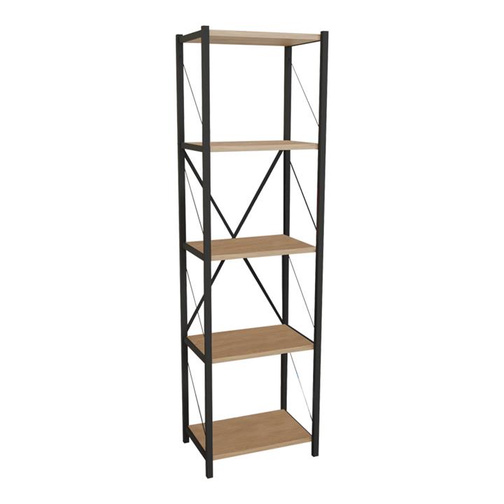 Bookcase Glase pakoworld oak-black melamine 40x30x150cm